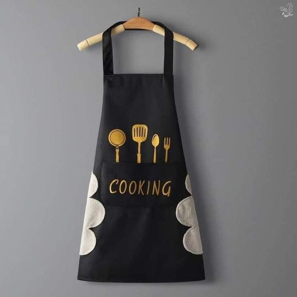 Tạp dề Cooking cao cấp vải Oxford chống thấm nước, chống bám bẩn, thời trang, có ngăn đựng môi muỗng phía trước