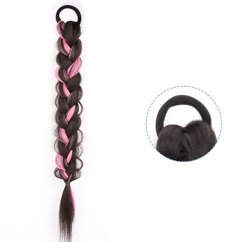 Tóc giả thắt bím dài đẹp dành cho nữ-Tóc tết giả kiểu thắt bím dài 33cm nhiều màu sắc  - 17