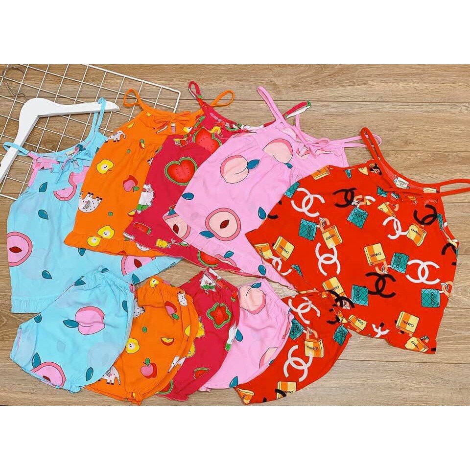 [5kg-19kg] Đồ bộ bé gái vải tôn lanh