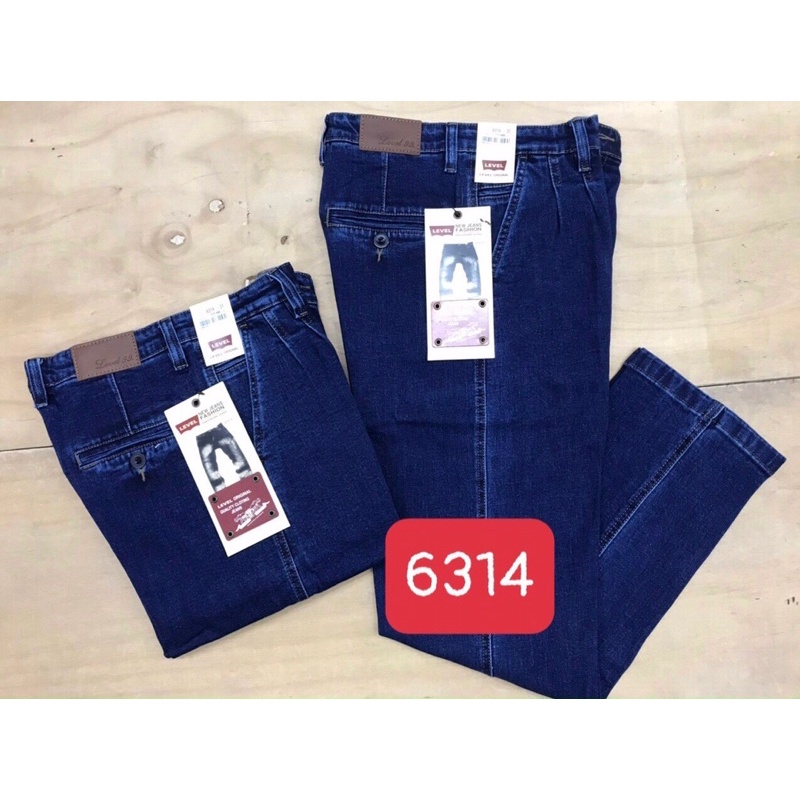 Quần Jean Nam Trung Niên 1 Ly Cao Cấp, Dáng Thụng Túi Chéo, Chất Co Giãn + Ảnh Thật 100%