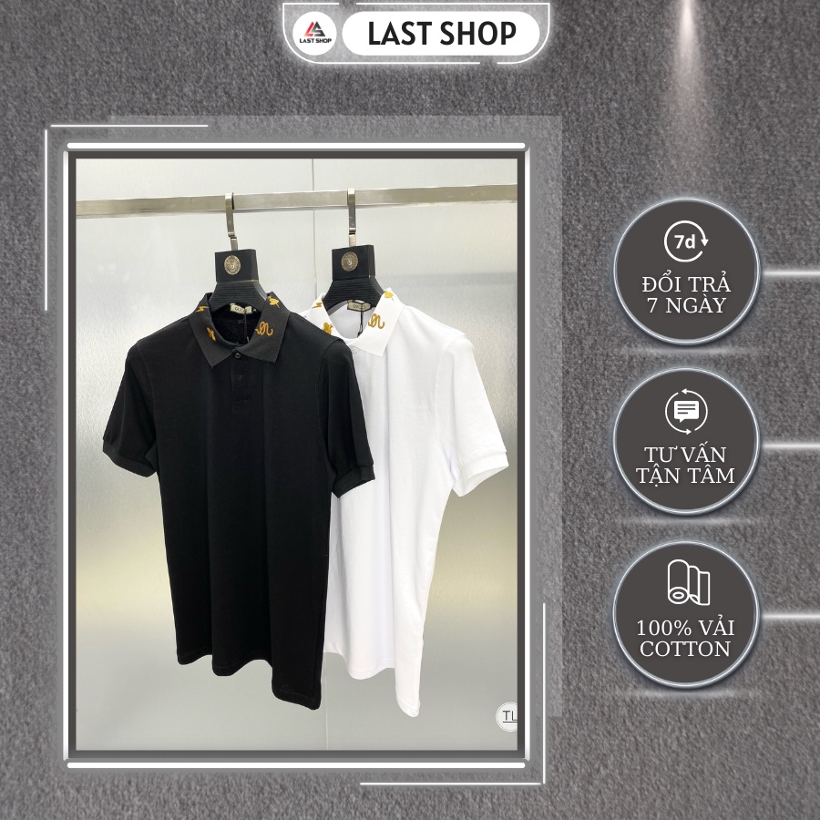 Áo Polo nam G.C logo rắn ong thêu quanh cổ được thêu 100%.Áo thun basic chất liệu vải cotton thoáng mát, thoải mái