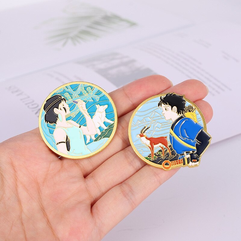Pin cài áo anime Princess Mononoke Studio Ghibli đạo diễn Miyazaki Hayao - GC504