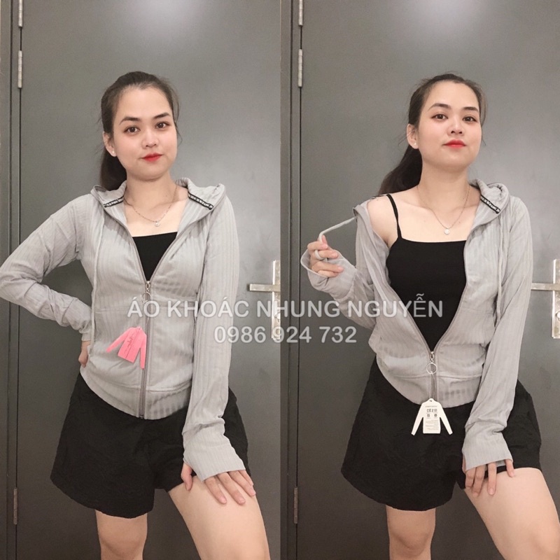 Áo khoác nữ chống nắng thun gân, co giãn, mát lạnh, 6 túi khóa kéo NT CLoset - AK015