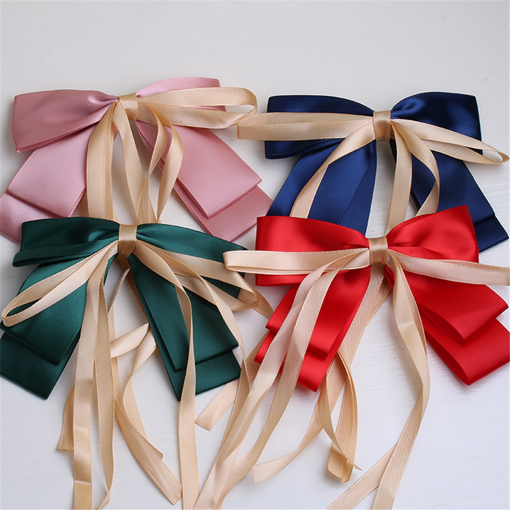 Kẹp Tóc Nơ Ruy Băng Lớn Nhiều Màu Sắc Dễ Thương Cho Bé Gái