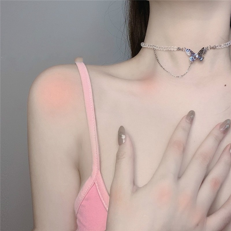Vòng Cổ Mặt Cánh Bướm Đính Pha Lê Phong Cách Vintage Thời Trang