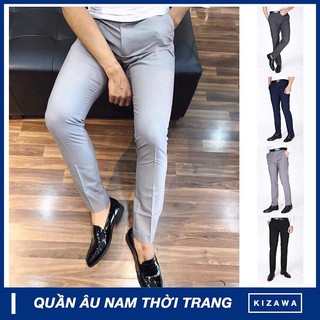 Quần tây nam kizawa hàn quốc cao cấp chất vải lụa co giãn không nhăn dáng bó