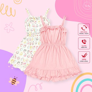 Váy Cho Bé Gái Mùa Hè Size Đại, Váy Đầm Hai Dây Cho Bé Gái Vải Cotton mềm mịn cỡ 2 - 15 tuổi 30kg 35kg