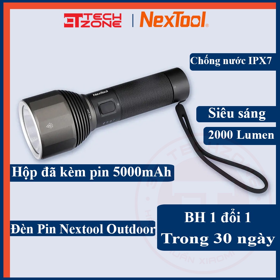 Đèn pin chống nước xiaomi Nextool - đèn pin dã ngoại 2000 lumen với pin 5000mah chống nước IPX7 | BigBuy360 - bigbuy360.vn