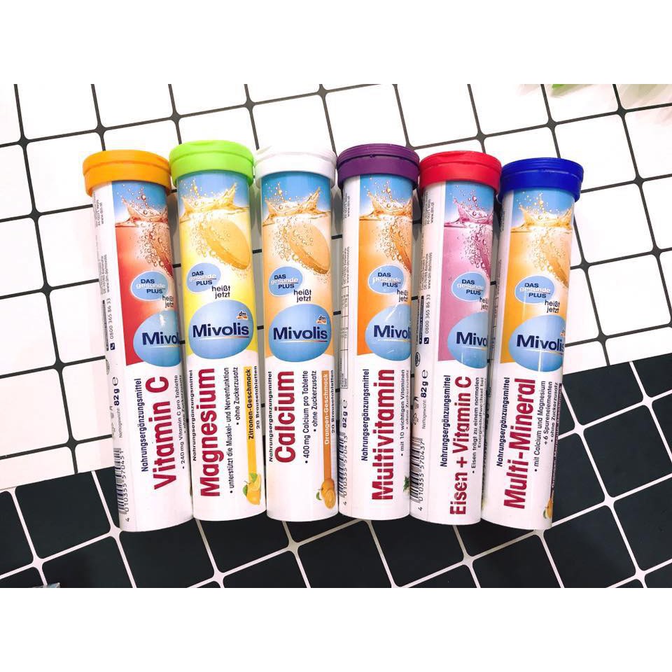 Hàng Đức - Viên sủi Mivolis hàng Đức, 20V/ HỘP, BỔ SUNG KHOÁNG CHẤT CHO CƠ THỂ