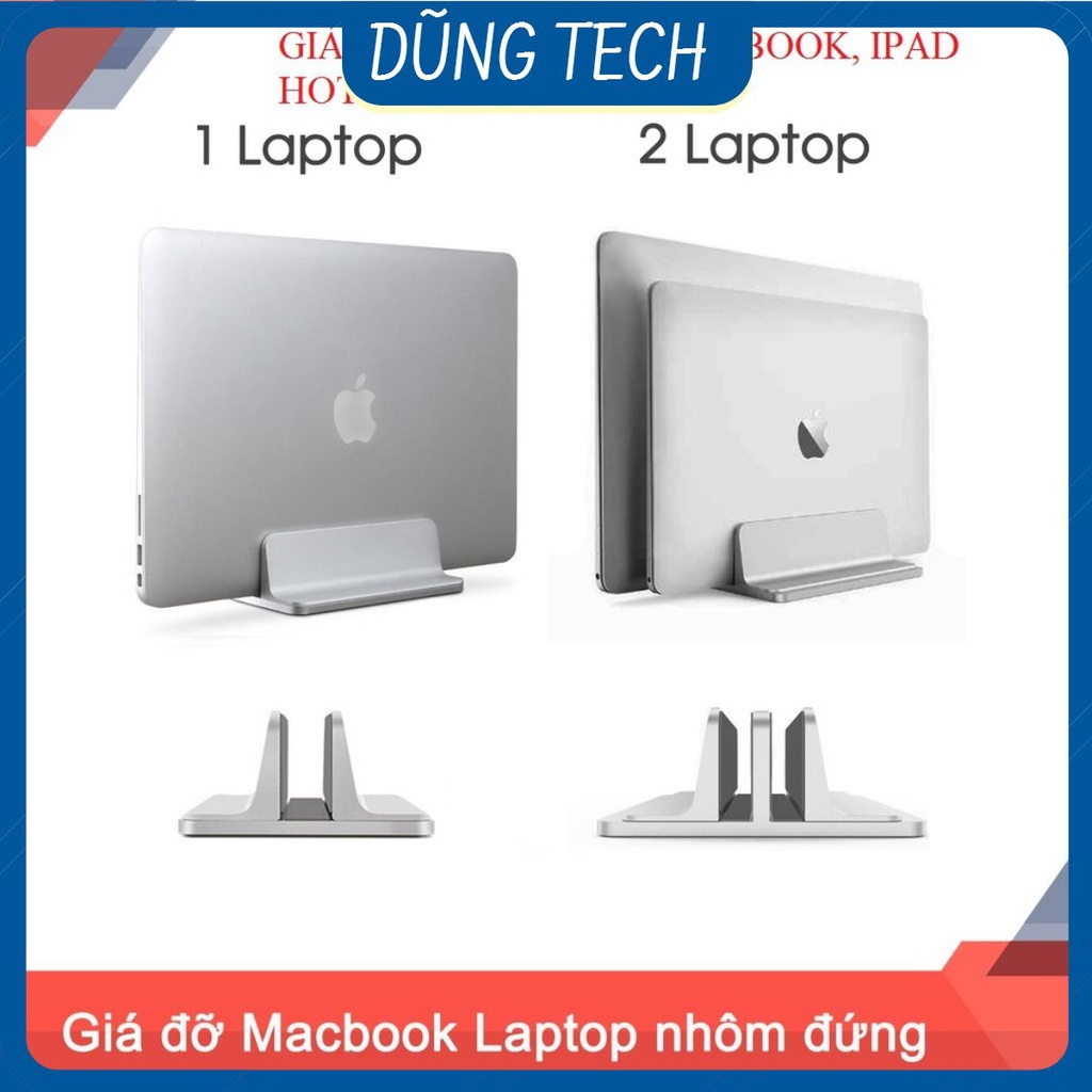 ️ iDock Màu TRẮNG BẠC & iDock Màu ĐEN - Giá đỡ, KỆ MACBOK, IPAP Nhôm cao cấp iDock cho Macbook, iPad, Laptop kép 2 NGĂN