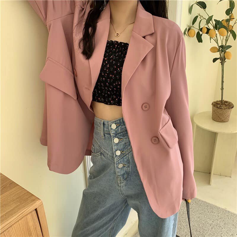 Áo Blazer Nhiều Màu Nữ - Áo khoác mùa đông dáng suông trơn, thiết kế đơn giản HOT