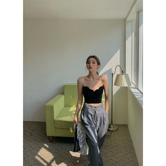 Cocory vn vintage Street Style Sexy Babes Tube Top Fashion Slim Off Shoulder Croptop | BigBuy360 - bigbuy360.vn