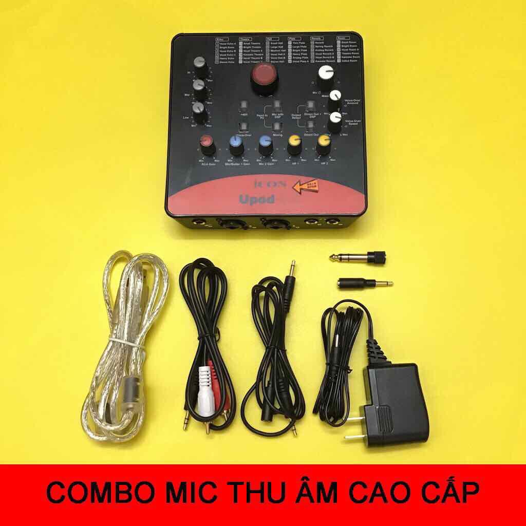 Bộ combo mic thu âm livestream cao cấp Takstar PC K850-icon upod pro tai kiểm âm isk hp960 kèm chân đế màng lọc dây live