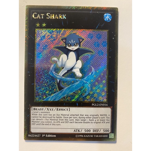 Thẻ bài yugioh Cat shark gold secret rare pgl2 en016