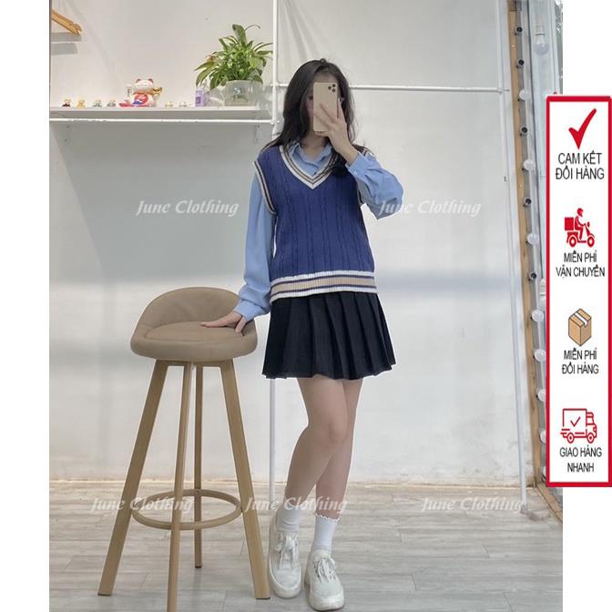 Set gile và áo sơ mi phong cách Hàn Quốc trẻ trung | BigBuy360 - bigbuy360.vn