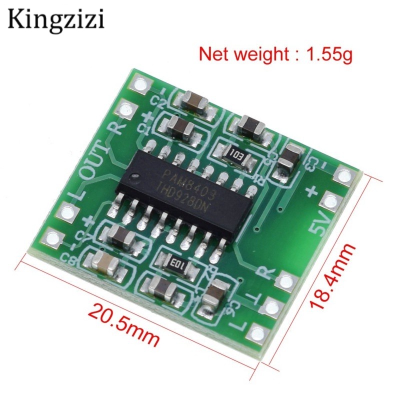 Bộ 5 Mô đun Bảng Mạch Khuếch Đại Âm Thanh Kỹ Thuật Số Mini Pam8403 2 X3W 2.5-5v