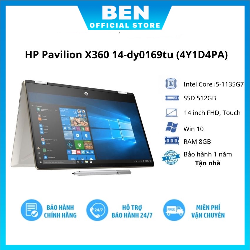 Laptop HP Pavilion X360 14-dy0169tu (4Y1D4PA)/ Core i5/ RAM 8GB/ 512GB SSD/14Inch/ Win 11