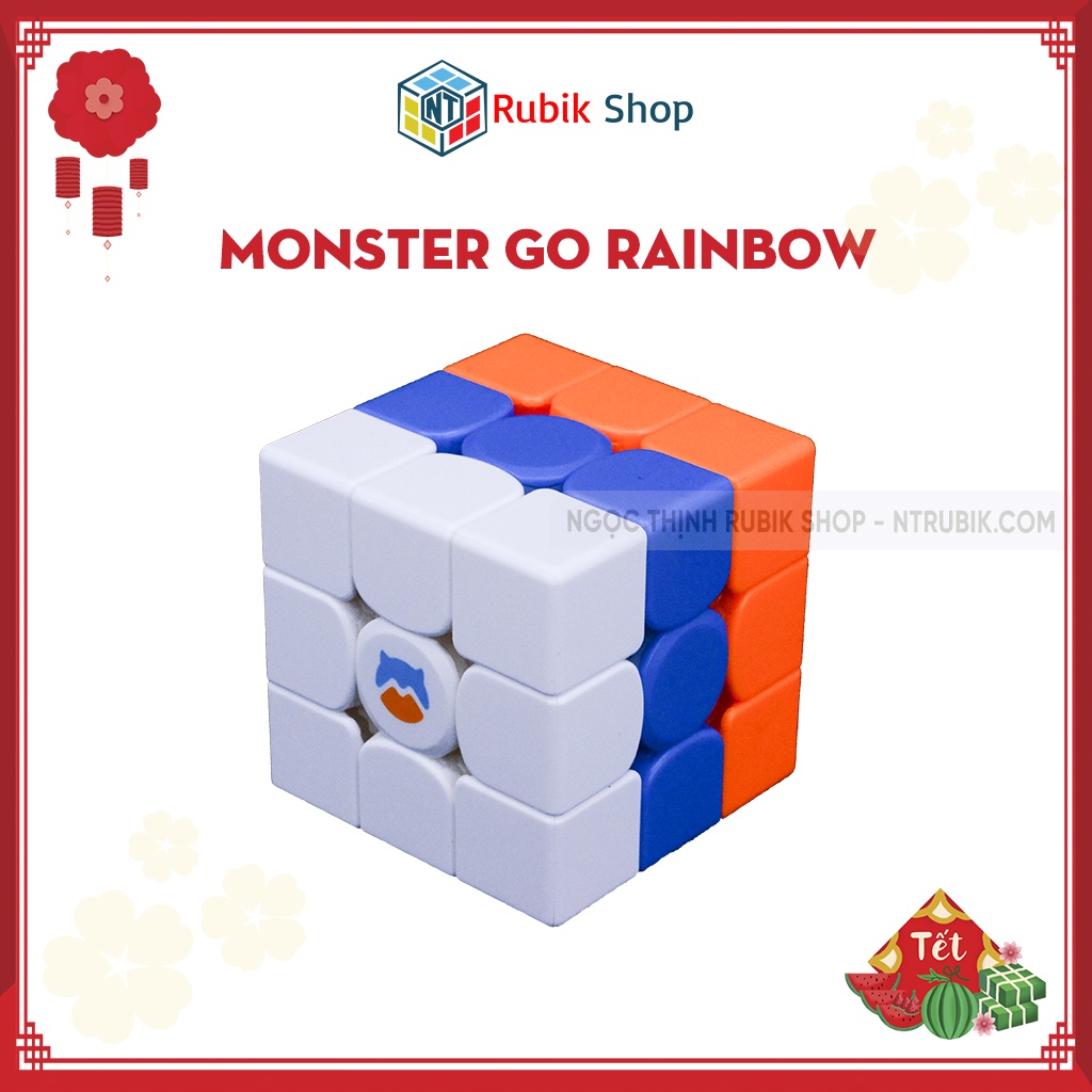 [Siêu hót Gan Monster Go] Rubik 3x3x3 GAN Monster Go MG356 3x3 Rainbow Stickerless