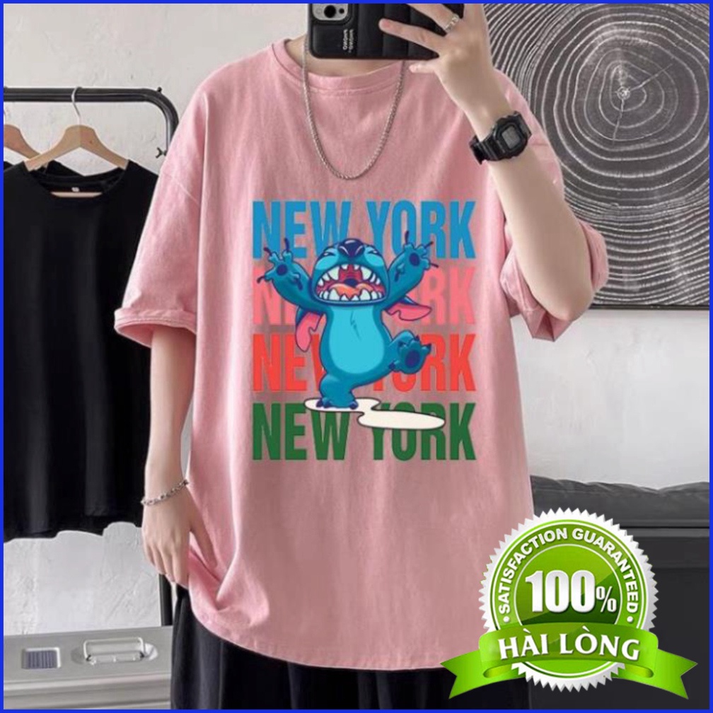 Áo Phông Unisex Nam Nữ Form Rộng Freesize 38-70kg Icon Newyork