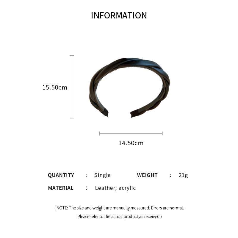 Dongdaemun Băng Đô Xoắn Bằng Da Đơn Giản Thời Trang Cao Cấp Kiểu Retro Dễ Phối Đồ