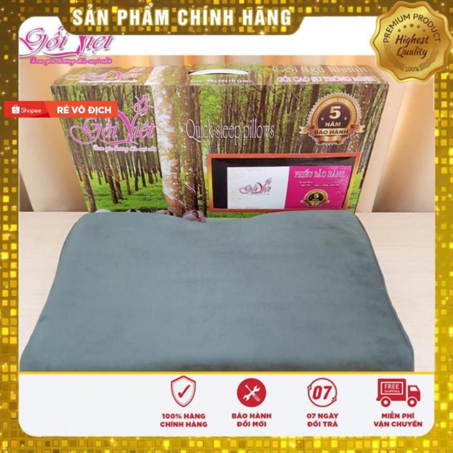 Hàng Công Ty  Gối cao su Nhật Bản size 60x 35cm  Chống Đau Mỏi Vai Gáy, Gối Việt Bảo hành 5 năm