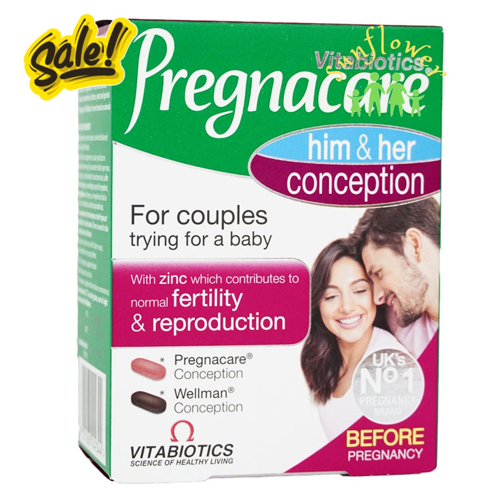 Pregnacare tăng khả năng thụ thai Him & Her Conception 60 viên của Anh Quốc