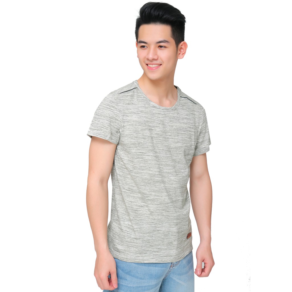 Áo thun nam cộc tay Narsis D8036 xước rêu trắng