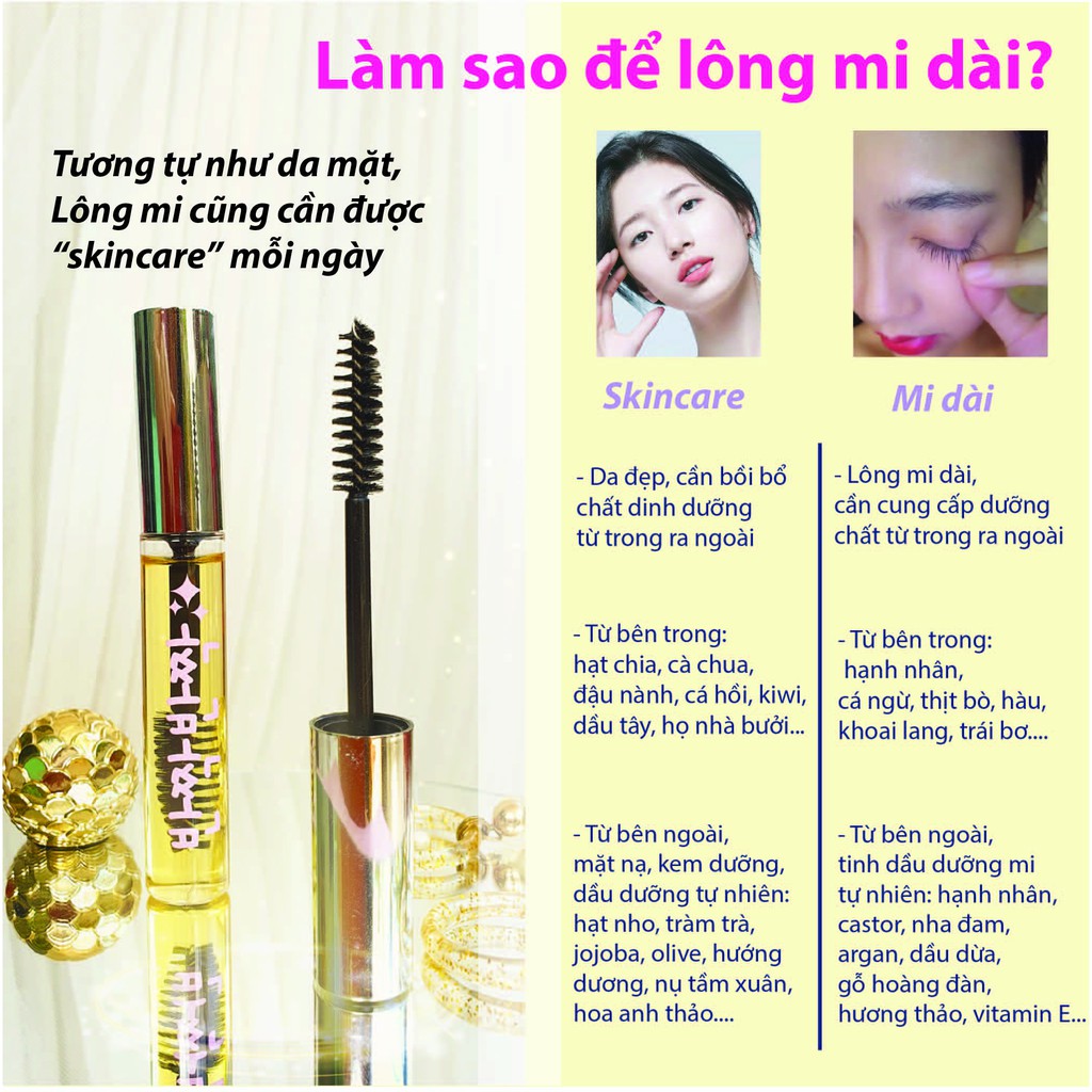 DƯỠNG MI BANJJAK 10ML (Dầu thầu dầu, Vitamin E, Hạnh nhân, Lavender) | BigBuy360 - bigbuy360.vn