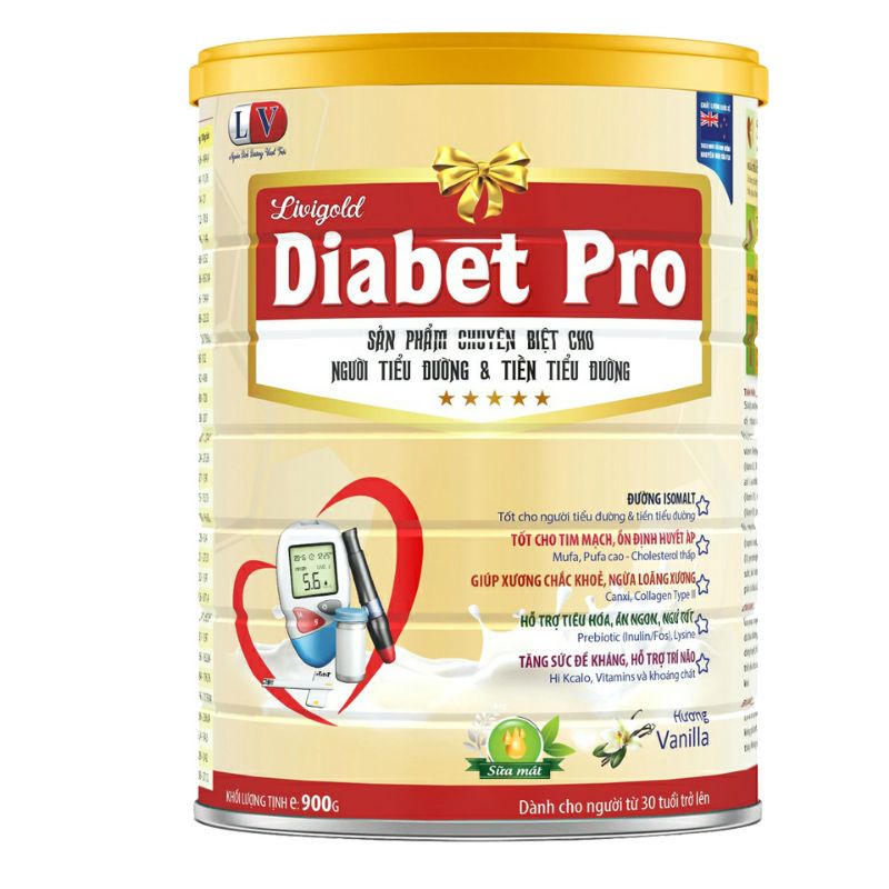 Sữa dành cho người tiểu đường tiền tiểu đường sữa tiểu đường, Diabet Pro 900g, tiểu đường