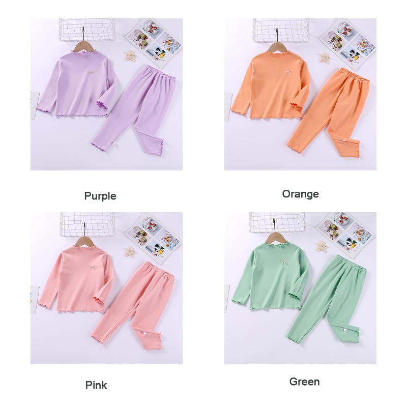 Bộ quần áo dài AMILA bằng vải nhung giữ ấm dành cho bé gái