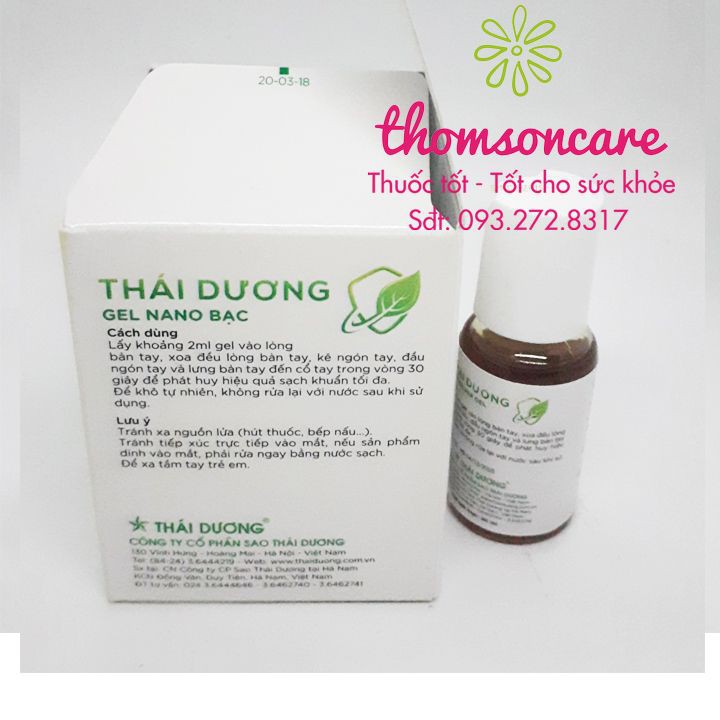 Combo 6 lọ Nước rửa tay khô mini Thái dương lọ 20ml - nhỏ gọn, tiện bỏ túi mang theo, sát khuẩn y tế nhanh