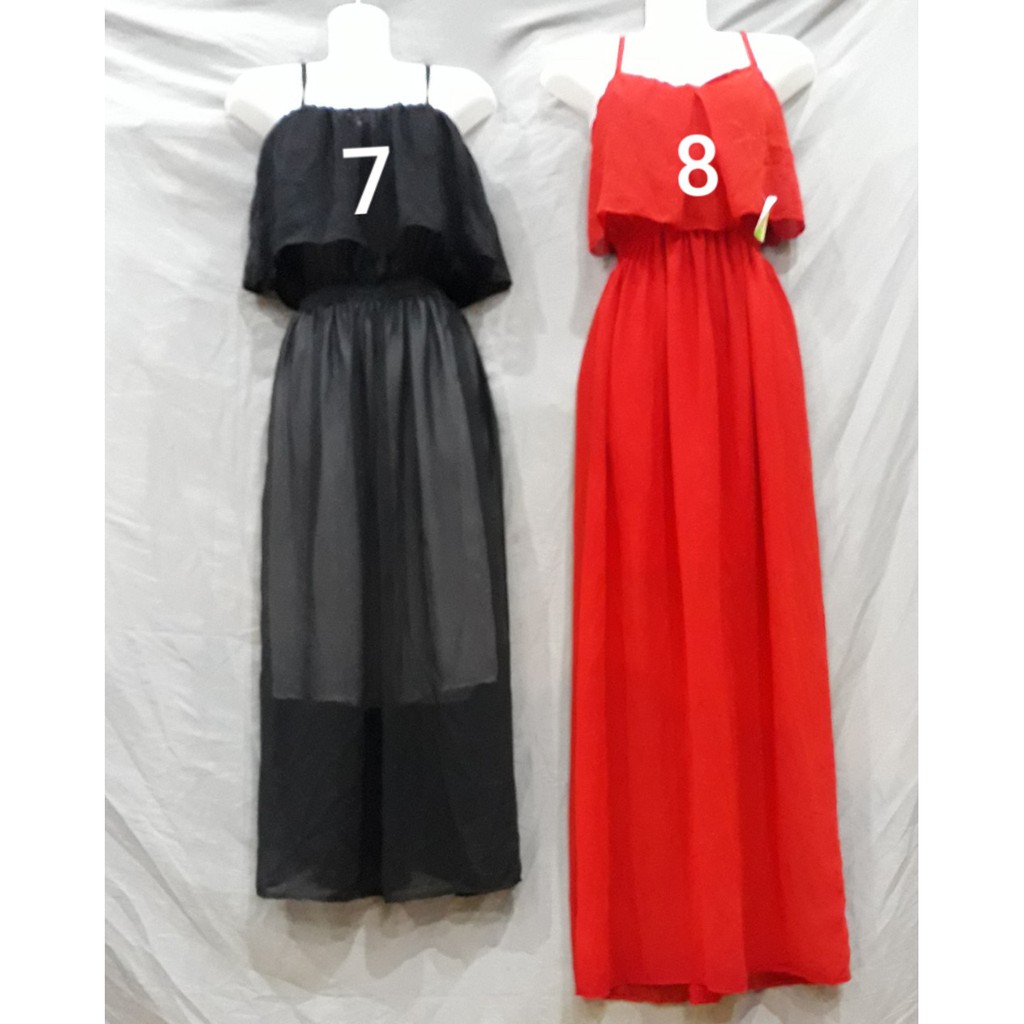 Đầm maxi voan 2 dây bèo ngực | BigBuy360 - bigbuy360.vn