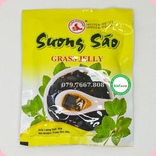 Bột Sương Sáo Đen - Có Dầu Chuối - Dùng làm các món thạch giải nhiệt mùa hè - 50 gr ( Gói )