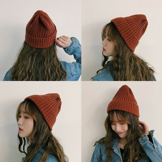 Mũ beanie len gân, phong cách Hàn Quốc | WebRaoVat - webraovat.net.vn