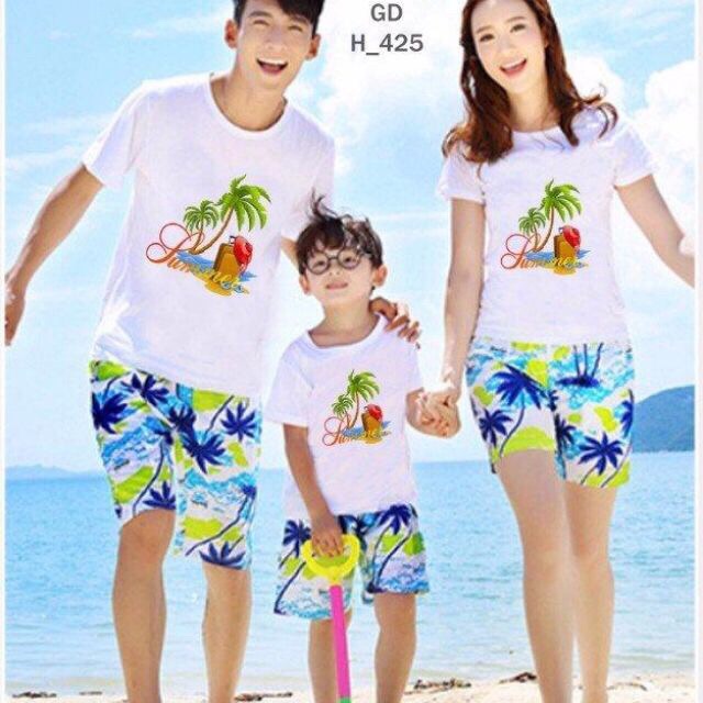 Set áo thun gia đình cây dừa
