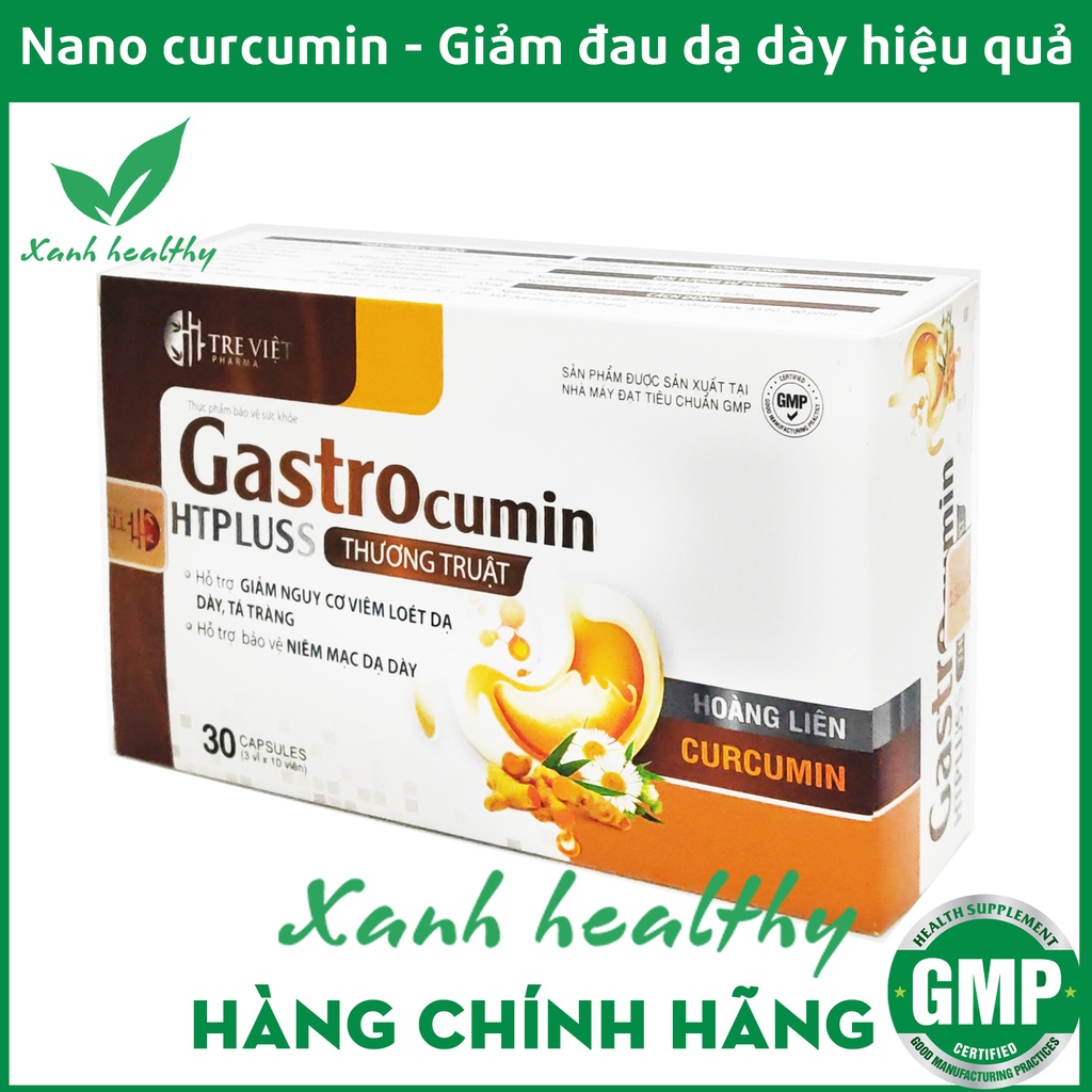 Viên nghệ Gastro Cumin - Nano curcumin kết hợp thảo dược quý uống giảm viêm loét dạ dày, tá tràng- (Hộp 30 viên)