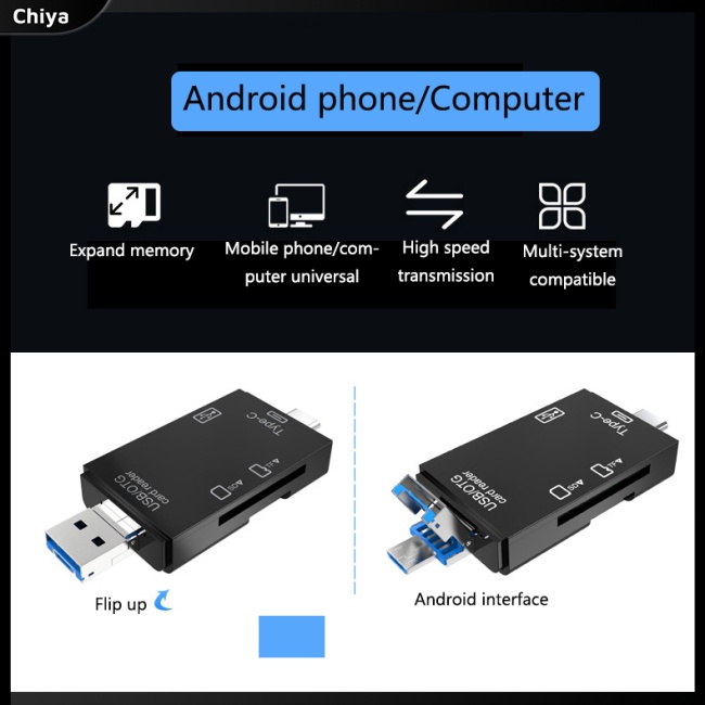 Đầu Đọc Thẻ Nhớ Tf Sd Usb2.0 Type C Đa Năng