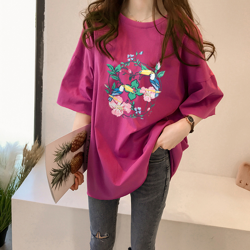 NRVP Áo thun tay ngắn họa tiết hoạt hình phong cách Hàn Quốc thời trang 2021 dành cho nữ