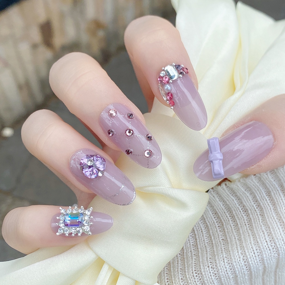 [ NBD 102 ] CHARM NƠ BỚM - Phom MÓNG DÀI  [ Tặng Keo Và Dụng Cụ ] Lẻ