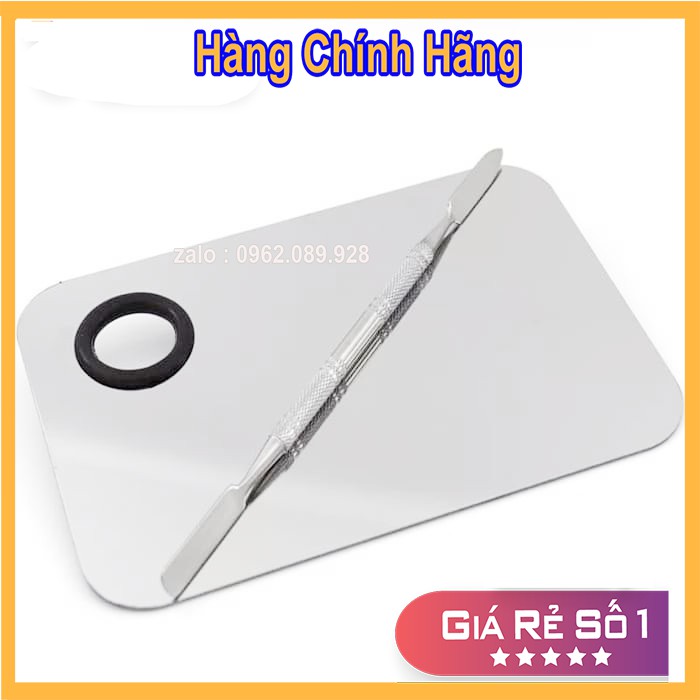Khay Trộn Nền Inox Tặng Kèm Que Hỗ Trợ Mix Kem Nền chuyên dùng trong make up
