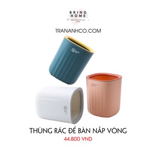 Thùng rác để bàn nắp vòng