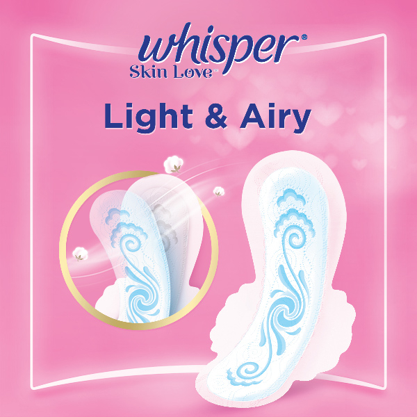 Combo 2 Gói Băng Vệ Sinh WHISPER Skin Love 28CM Dành Cho Ngày Nhiều Và Đêm