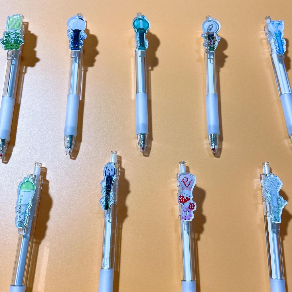 Bút Mực Gel Hình Nhóm Nhạc Kpop BTS Bangtan Boys Blackpink Stray Kids Exo Nct Stray Kids