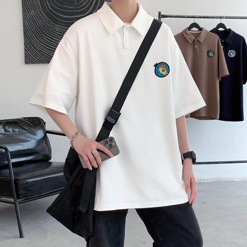 Áo Thun Polo Màu Trơn Size Lớn Phong Cách Hàn Quốc Thời Trang Cho Nam