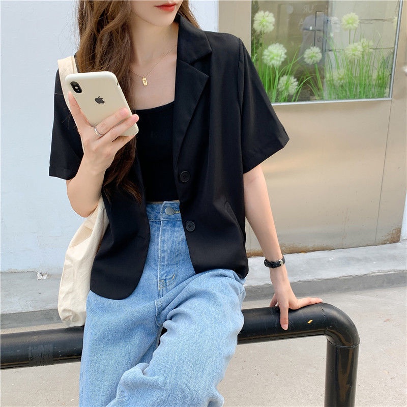 Áo Khoác Nữ Tay Ngắn Phong Cách Hàn Quốc Thời Trang