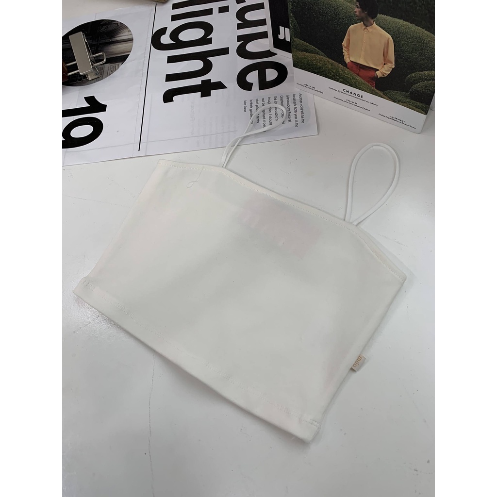 Áo hai dây nữ Méo shop dáng croptop thun tăm form ôm bó ngực Xevia