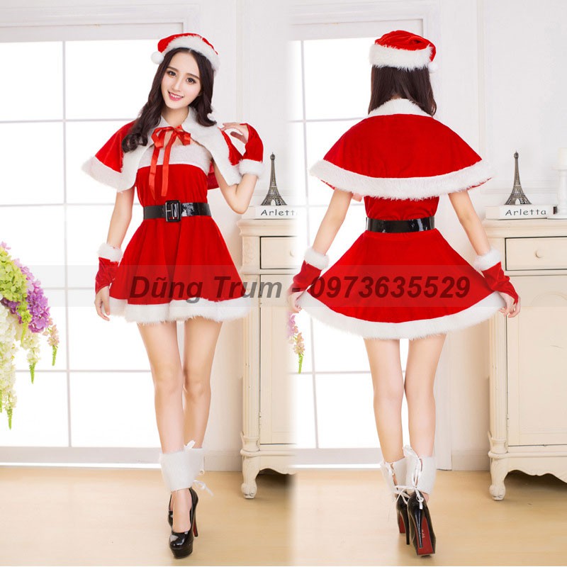 [GỢI CẢM] Bộ váy hóa trang Noel nữ, trang phục Noel cho nữ, chất liệu nhung siêu đẹp