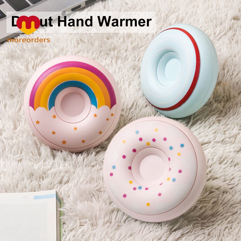 ♂Máy sưởi ấm tay hình bánh donut nhiều màu tùy chọn sạc cổng usb chất liệu abs không phai tiện lợi