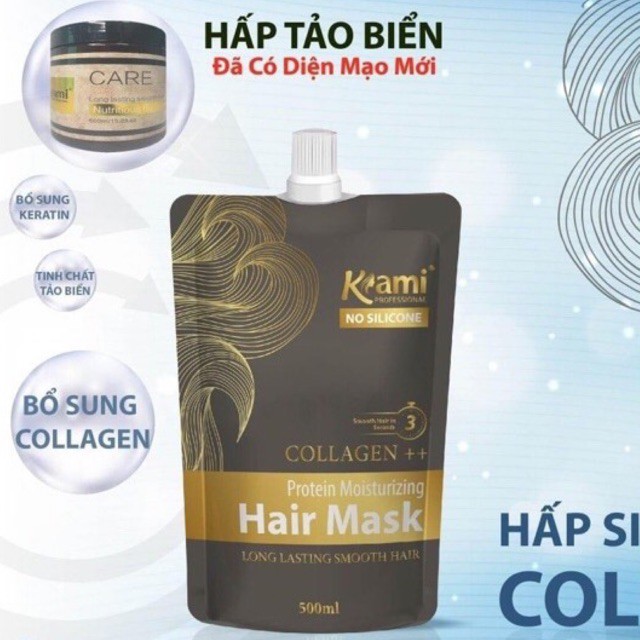 Hấp phục hồi Collagen tảo biển Kami - Chống rụng tóc, kích thích mọc tóc, bảo vệ tổn thương trên da đầu.