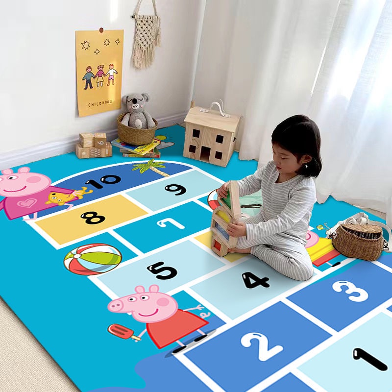 ♥AINI BaBe♥Thảm vải cho bé gấp gọn tấm lót trải sàn 2 mặt chống thấm chống trơn hàn quốc phủ silicon